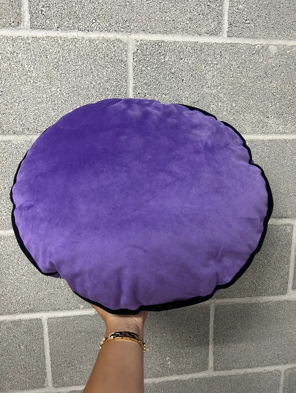Halloween Purple Moon Pillow Bats Raven Tree Round Throw Decor Spooky Gothic